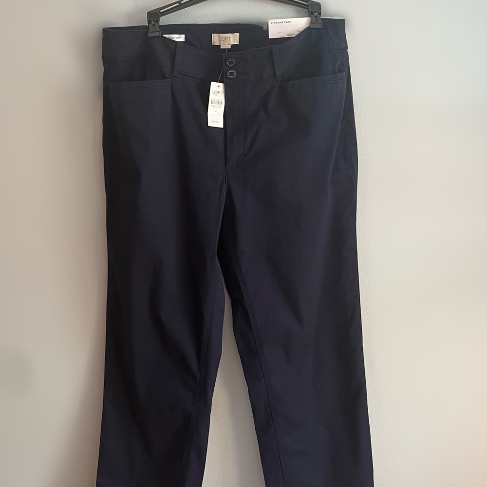 Nwt Navy Blue Loft pants 
Size 12 straight crop